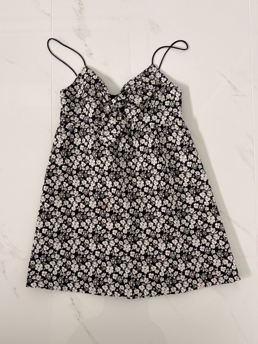 Alice + Olivia Black Floral Slip Chemise